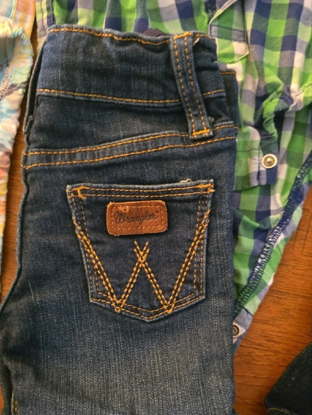 Wrangler Dark Blue Denim Kids Jeans and Overalls Set
